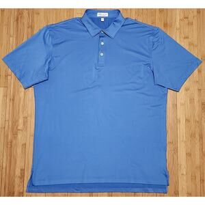 Peter Millar Golf Polo Shirt Mens Large Blue Short Sleeve Summer Comfort Sports